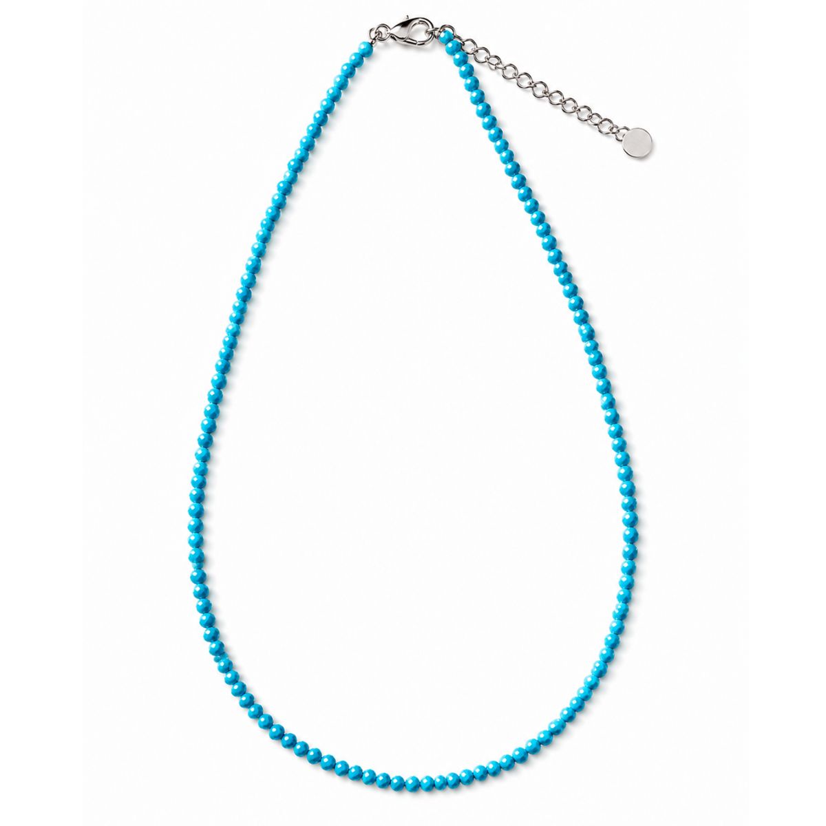 COLLAR TURQUESA AZUL CON CIERRE DE PLATA