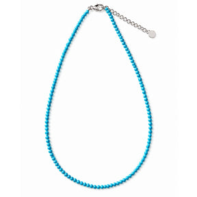 COLLAR TURQUESA AZUL CON CIERRE DE PLATA
