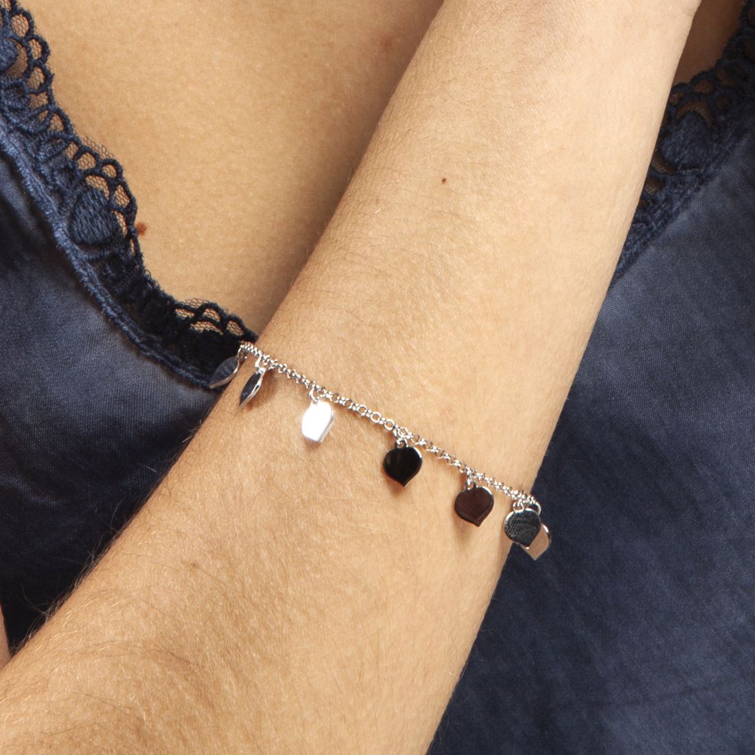 PULSERA CORAZONES DE PLATA