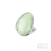 ANILLO OVALADO COLORS PLATA Y CRISTAL GREENERY