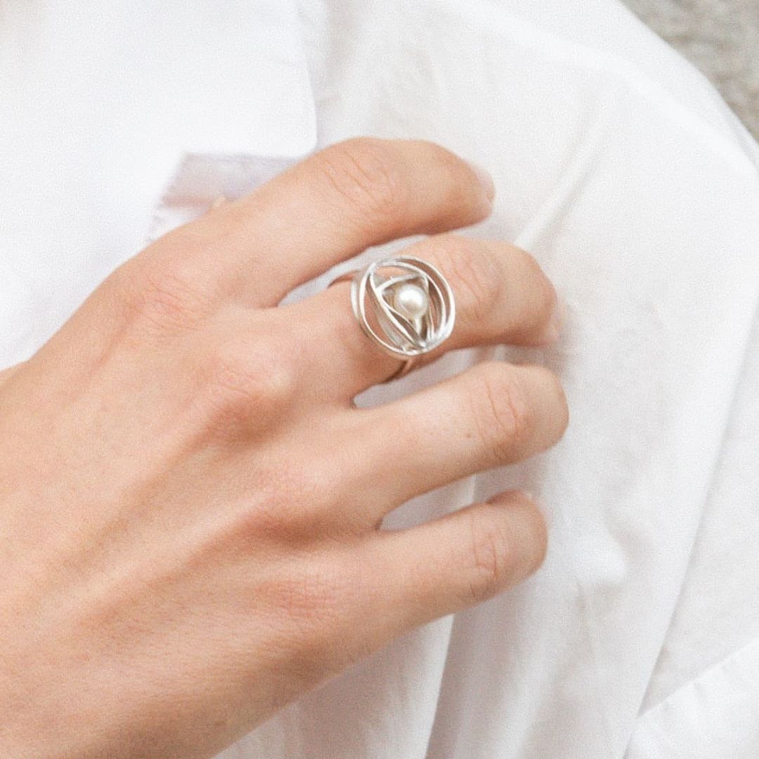 BAGUE ANDROMÈDE AVEC PERLE
