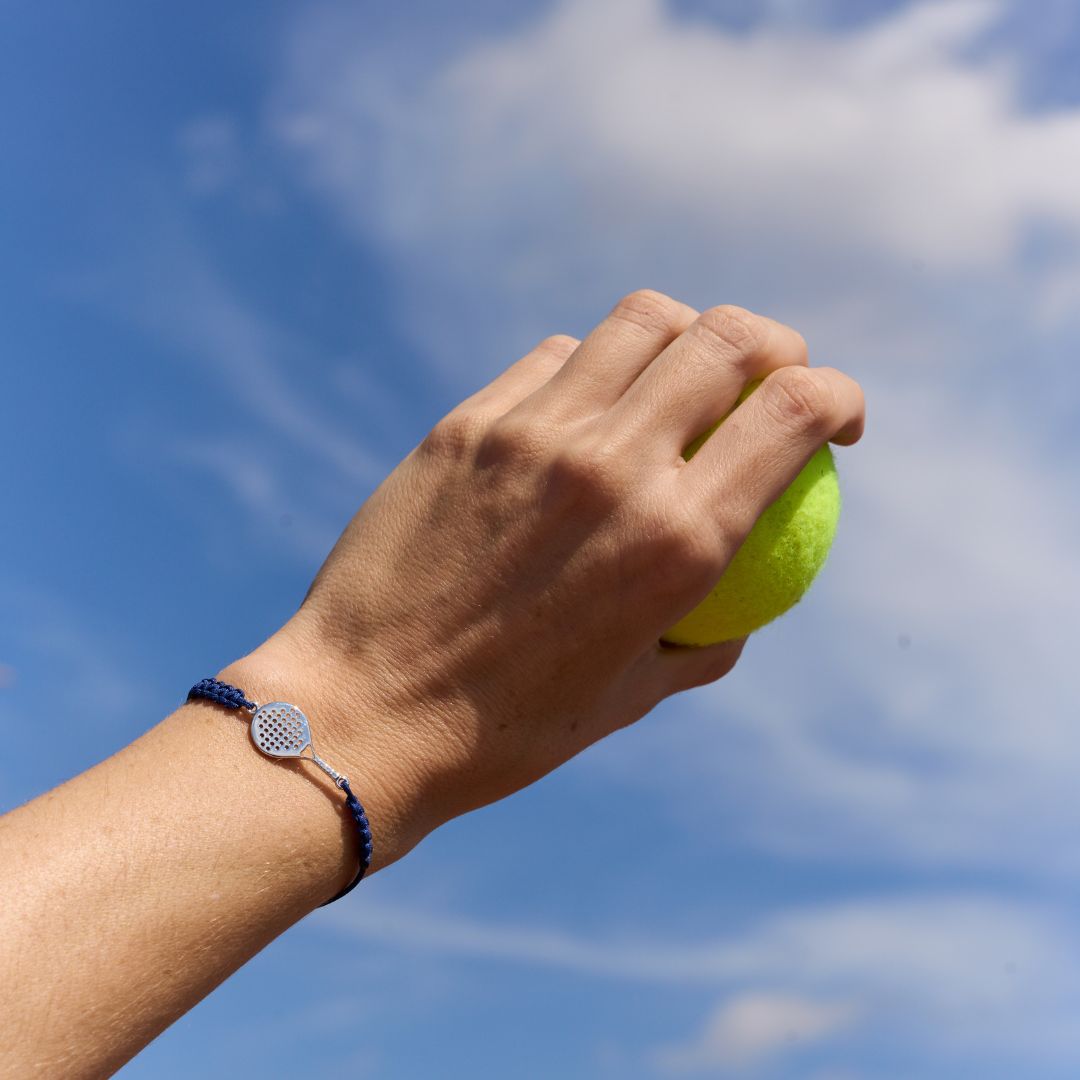 PULSERA PALA PADEL PLATA MUJER