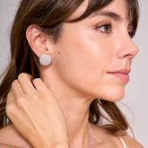 BOUCLES D'OREILLES BOUQUET DE ROSES EN ARGENT