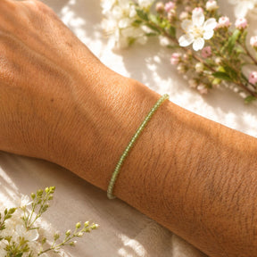 PULSERA PERIDOTO CIERRE DE PLATA