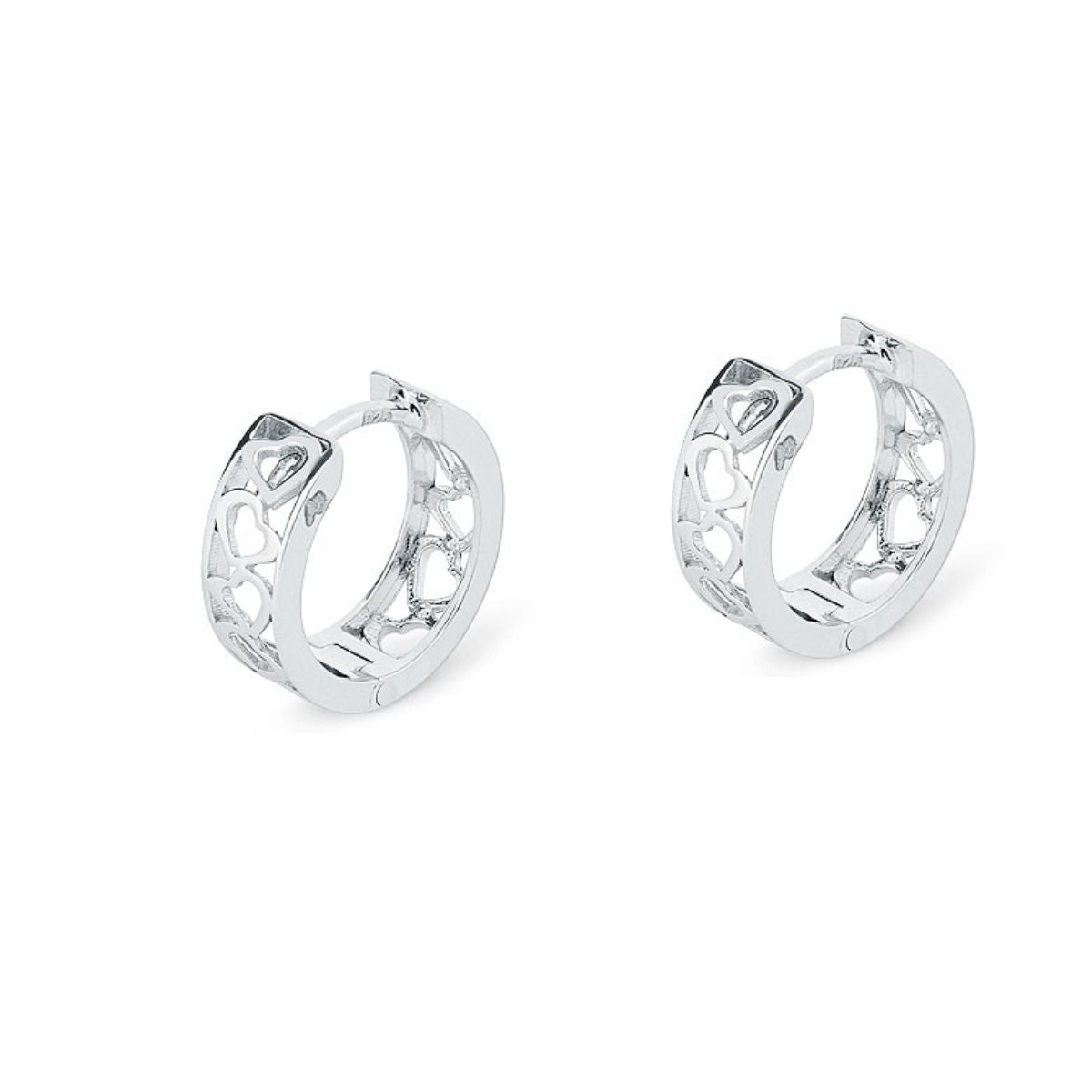HOOP EARRINGS WITH OPENWORK HEARTS