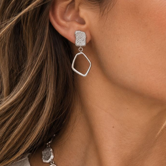 PENDIENTES GEA CIRCULOS Y PIEZAS DESIGUALES