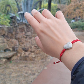 BRACELET MACRAME CORDON COEUR