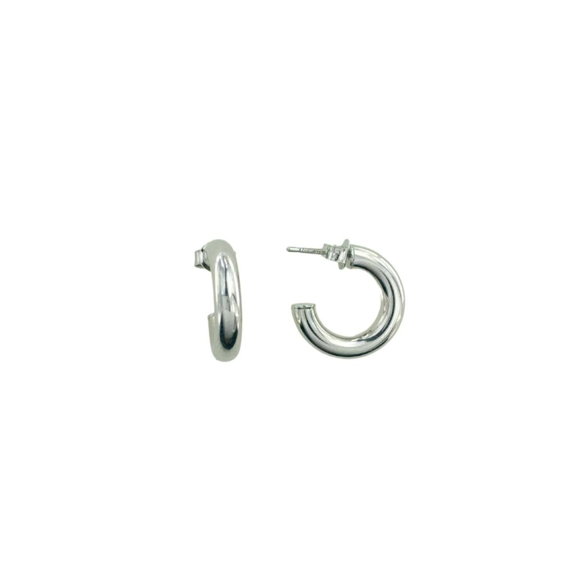 MINI THICK SILVER HOOPS 10MM