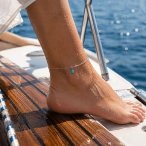 SILVER ANKLET WITH TURQUOISE