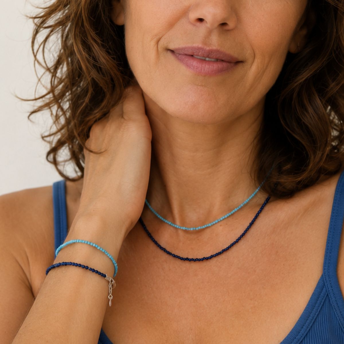 COLLAR LAPISLÁZULI CON CIERRE DE PLATA
