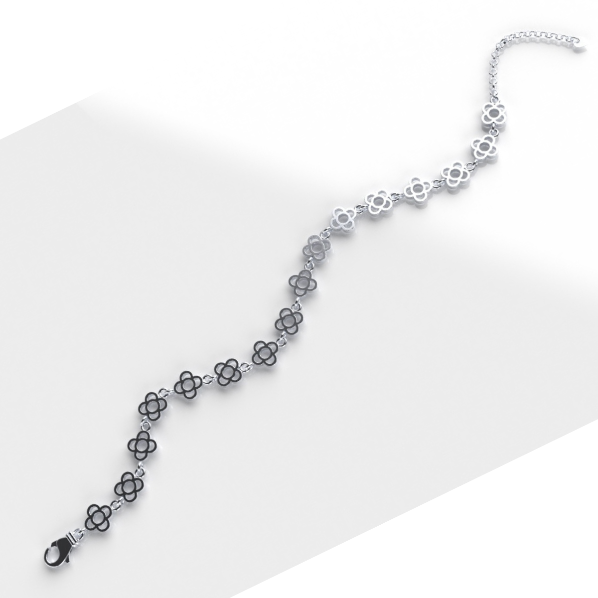 PULSERA FLOR DE BARCELONA DE PLATA