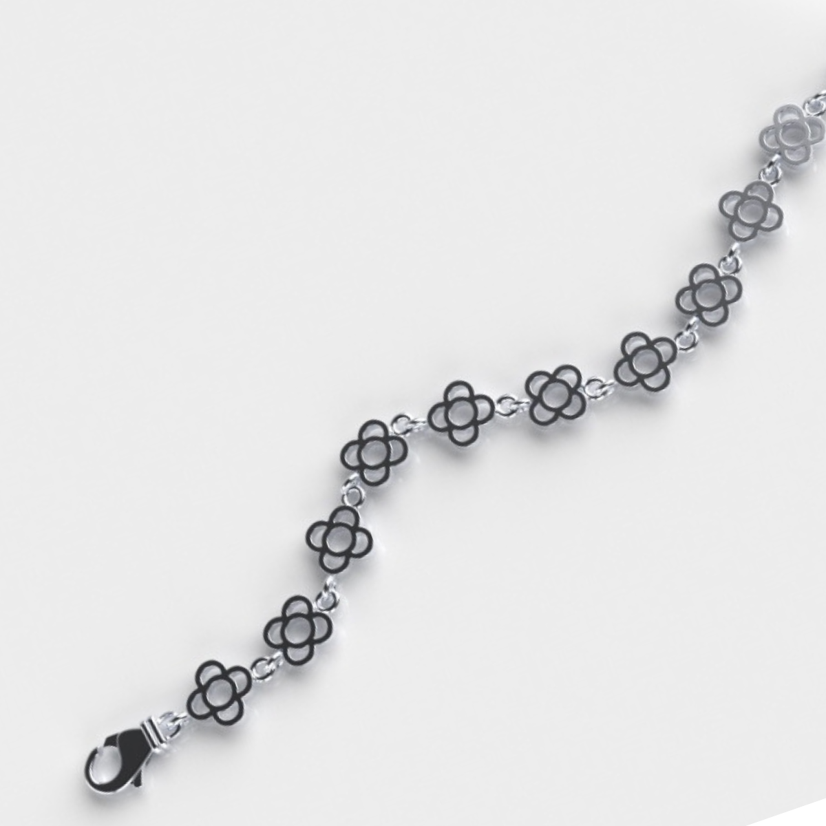 PULSERA FLOR DE BARCELONA DE PLATA