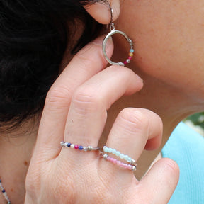 MULTICOLORED RING WITH NATURAL STONES