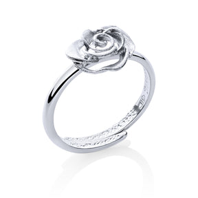 SILVER MINI ROSE RING