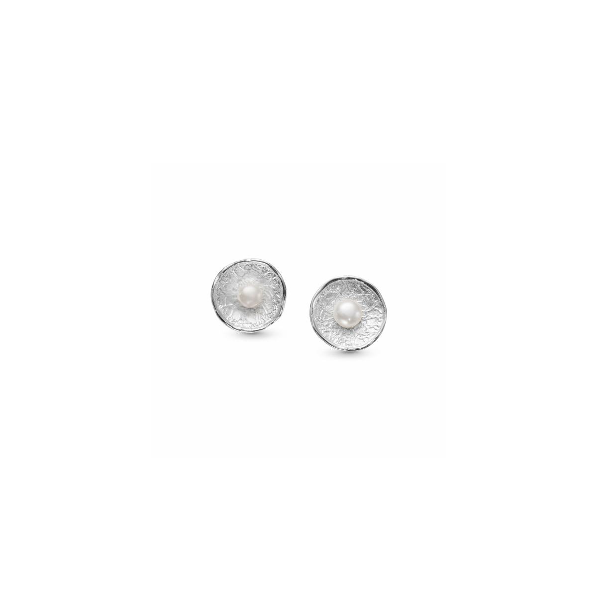 PETITES BOUCLES D'OREILLE ALBA AVEC PERLES BLANCHES