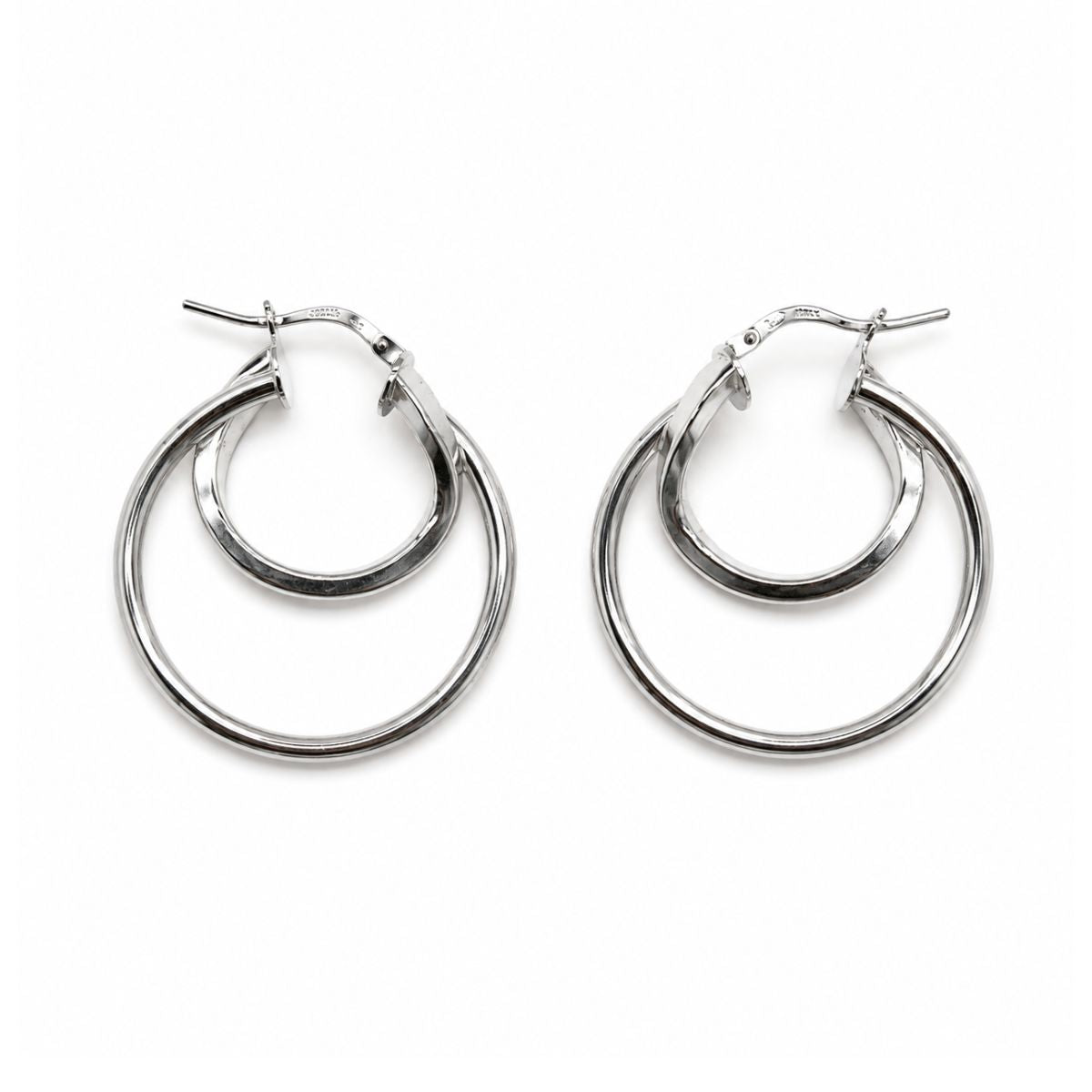 BOUCLES D'OREILLES CRÉOLES ENTRELACÉES ARGENT