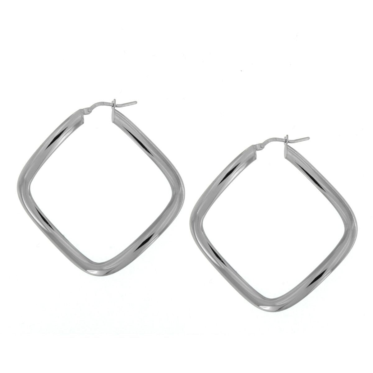 SILVER SQUARE HOOP EARRINGS