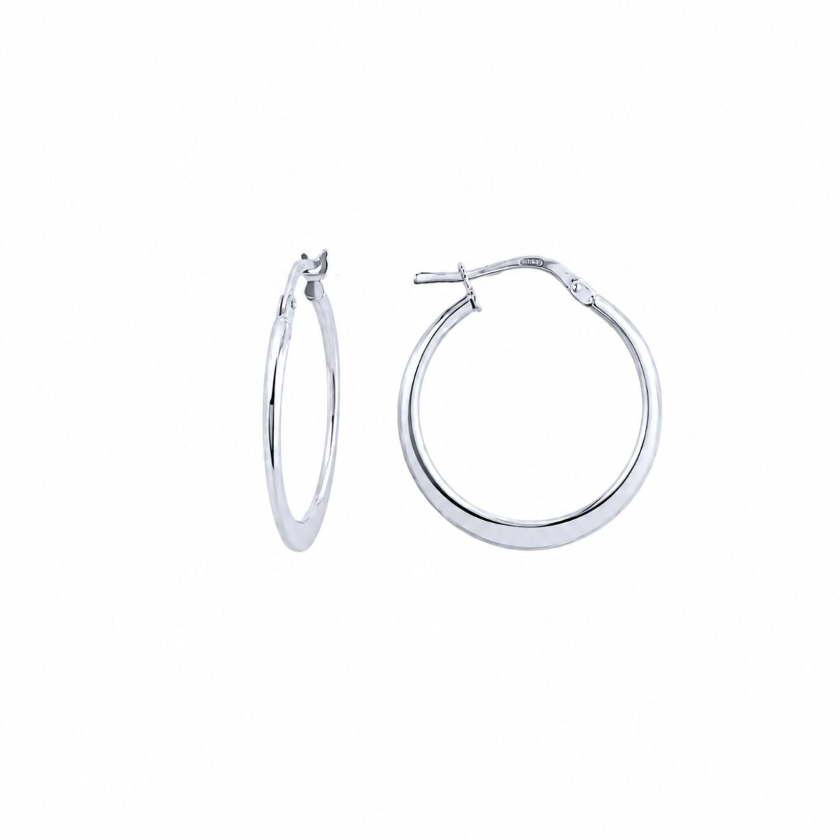 BOUCLES D'OREILLES PLATES EN ARGENT 22MM. SOIT