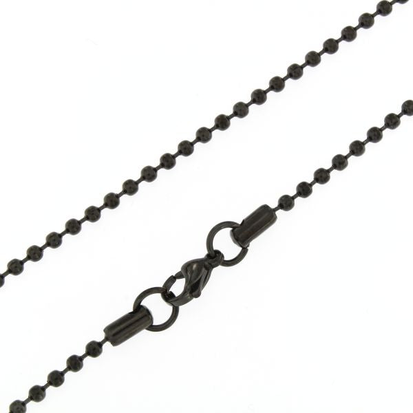 BLACK STEEL BALL CHAIN ​​NECKLACE