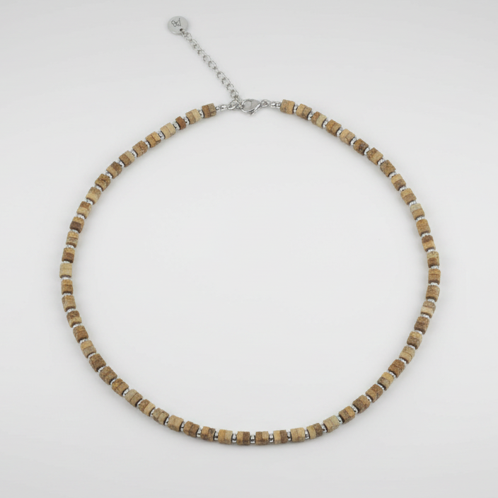 STEEL NECKLACE AND PAESINAS STONES