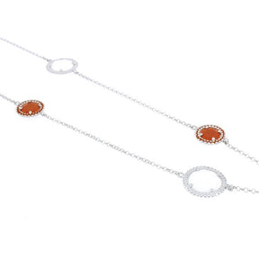 COLLAR KARAMEL CRISTAL CORAL - BLANCO