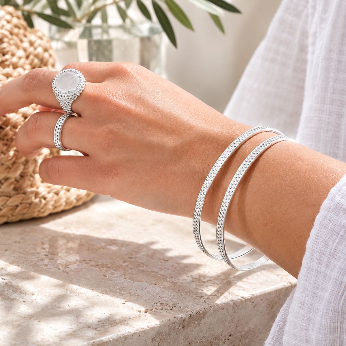 PULSERA KARAMEL ESMALTADA BLANCO