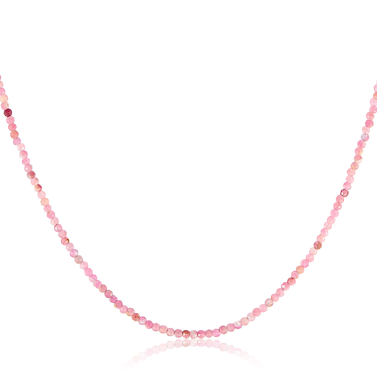 PINK TOURMALINE NECKLACE WITH SILVER CLASP