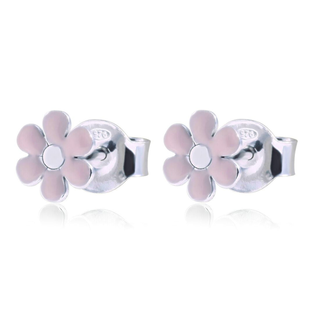 BOUCLES D'OREILLES MINI FLEURS EN ÉMAIL