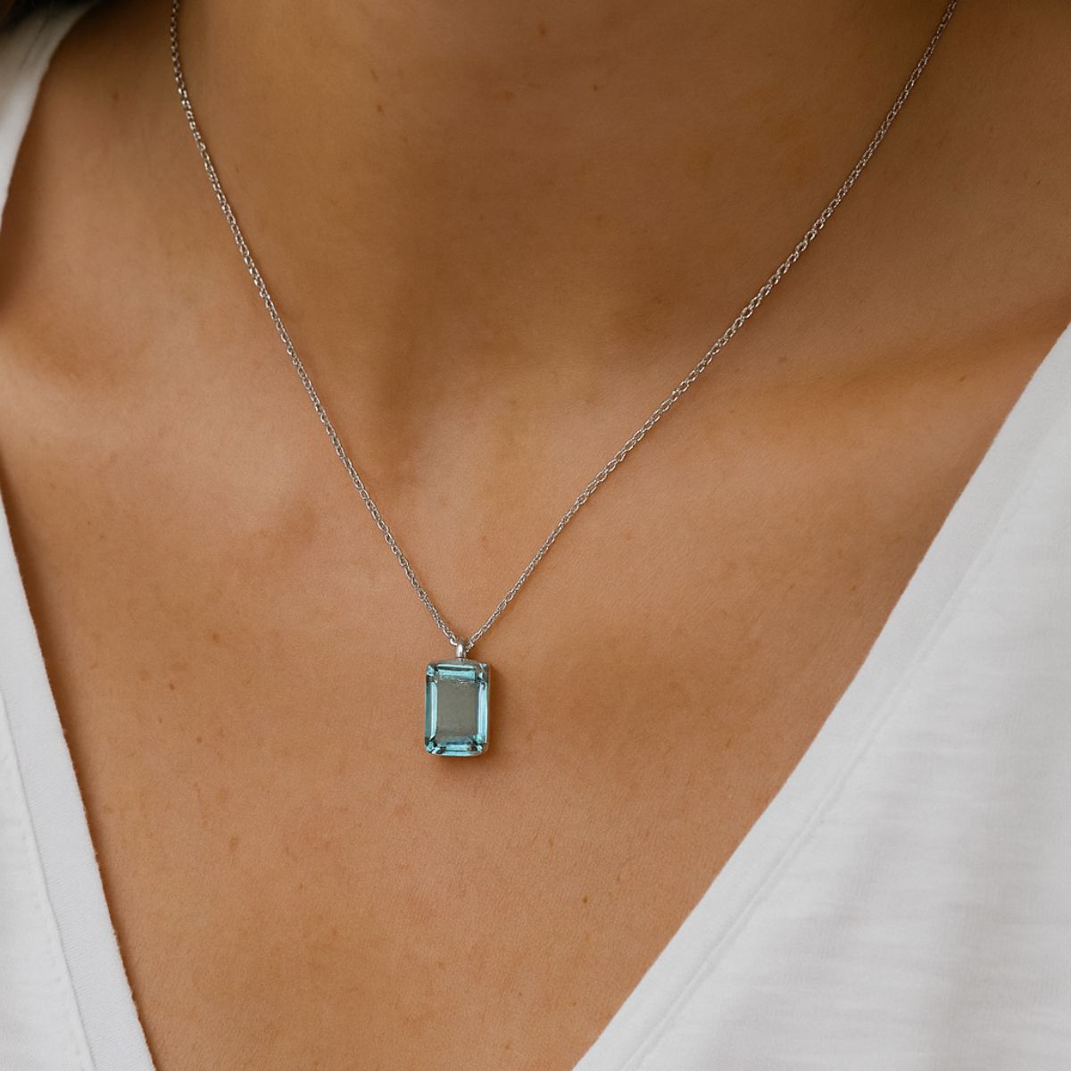 COLGANTE DE PLATA MARLENE AZUL