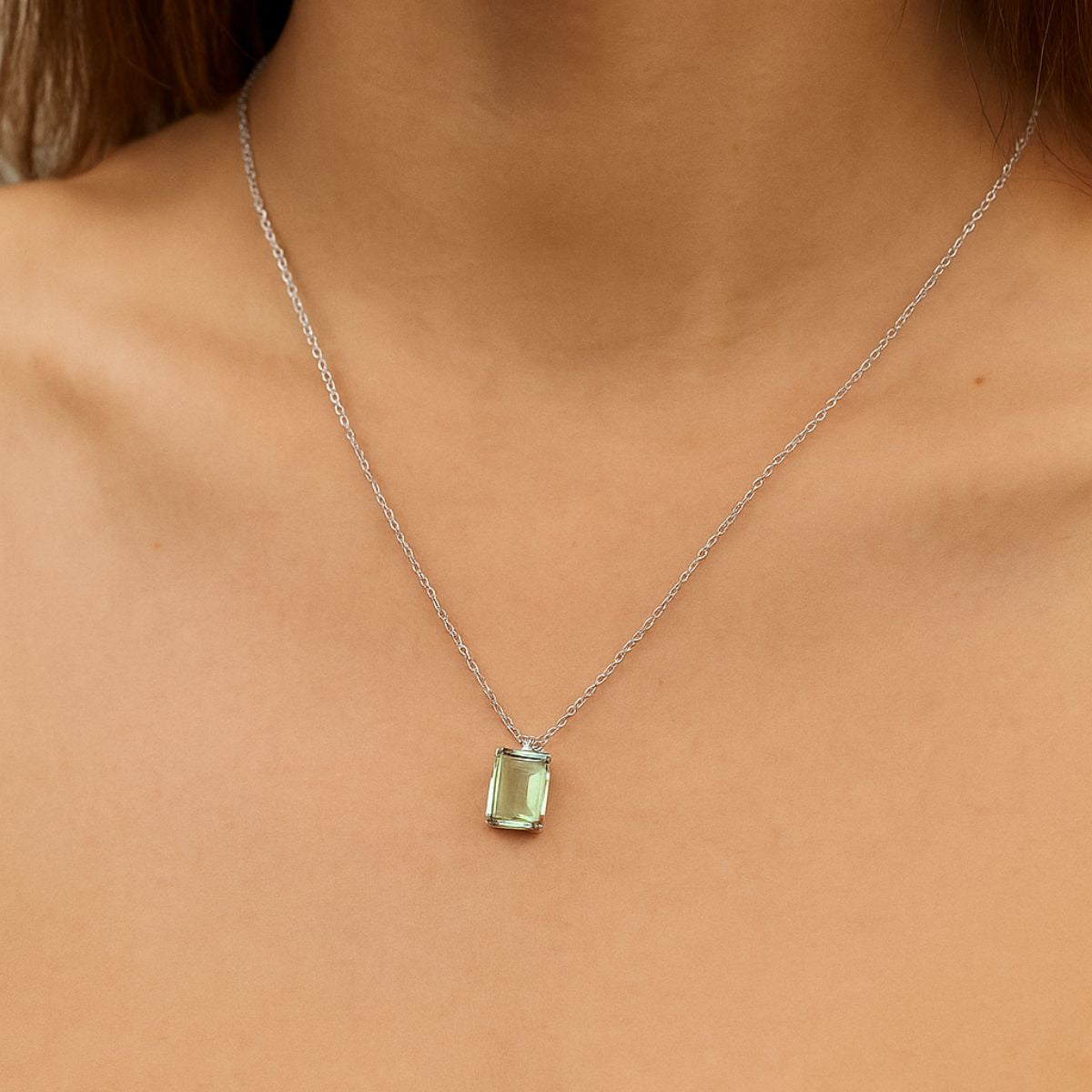 COLGANTE DE PLATA MARLENE VERDE