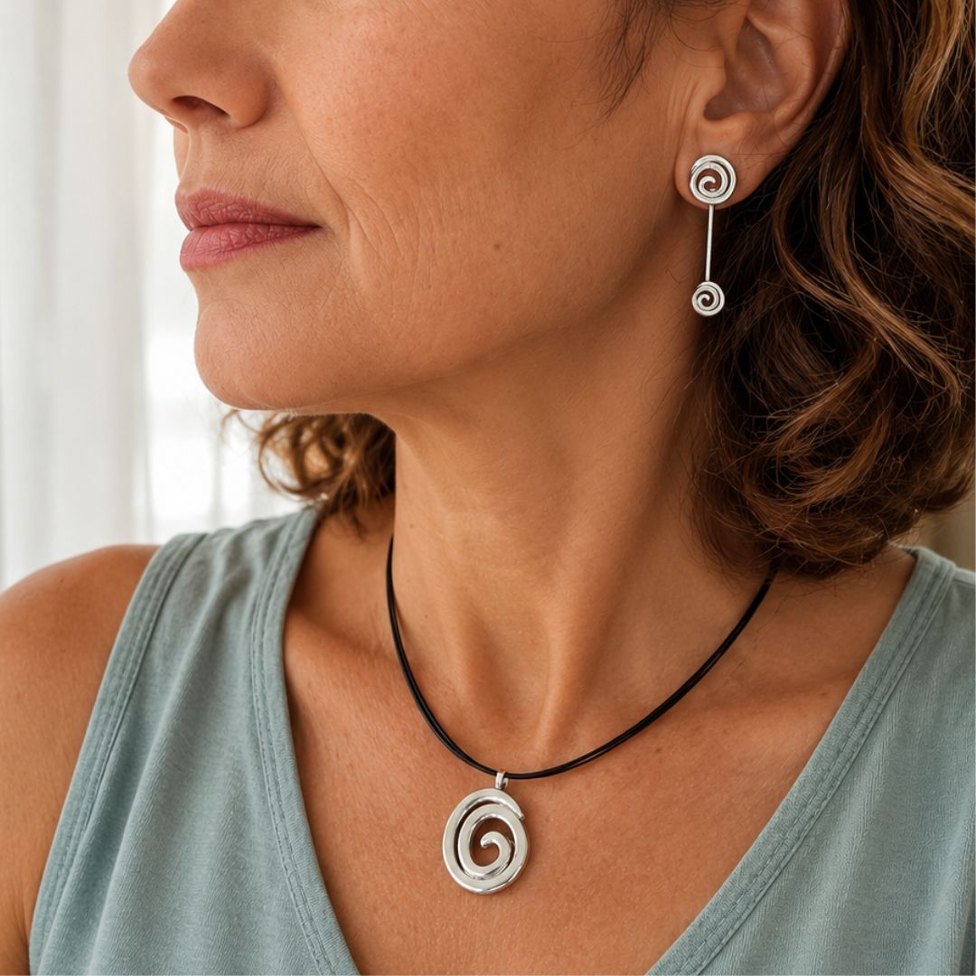 PENDIENTES LARGOS LAMIA ESPIRAL