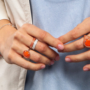 ANILLO KARAMEL ARO ESMALTADO BLANCO