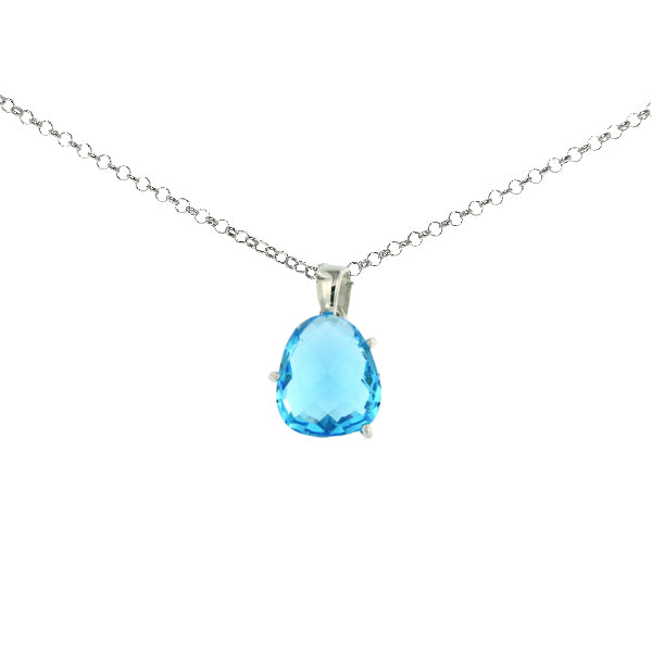 COLGANTE CAPRI PLATA Y CRISTAL AZUL TURQUESA