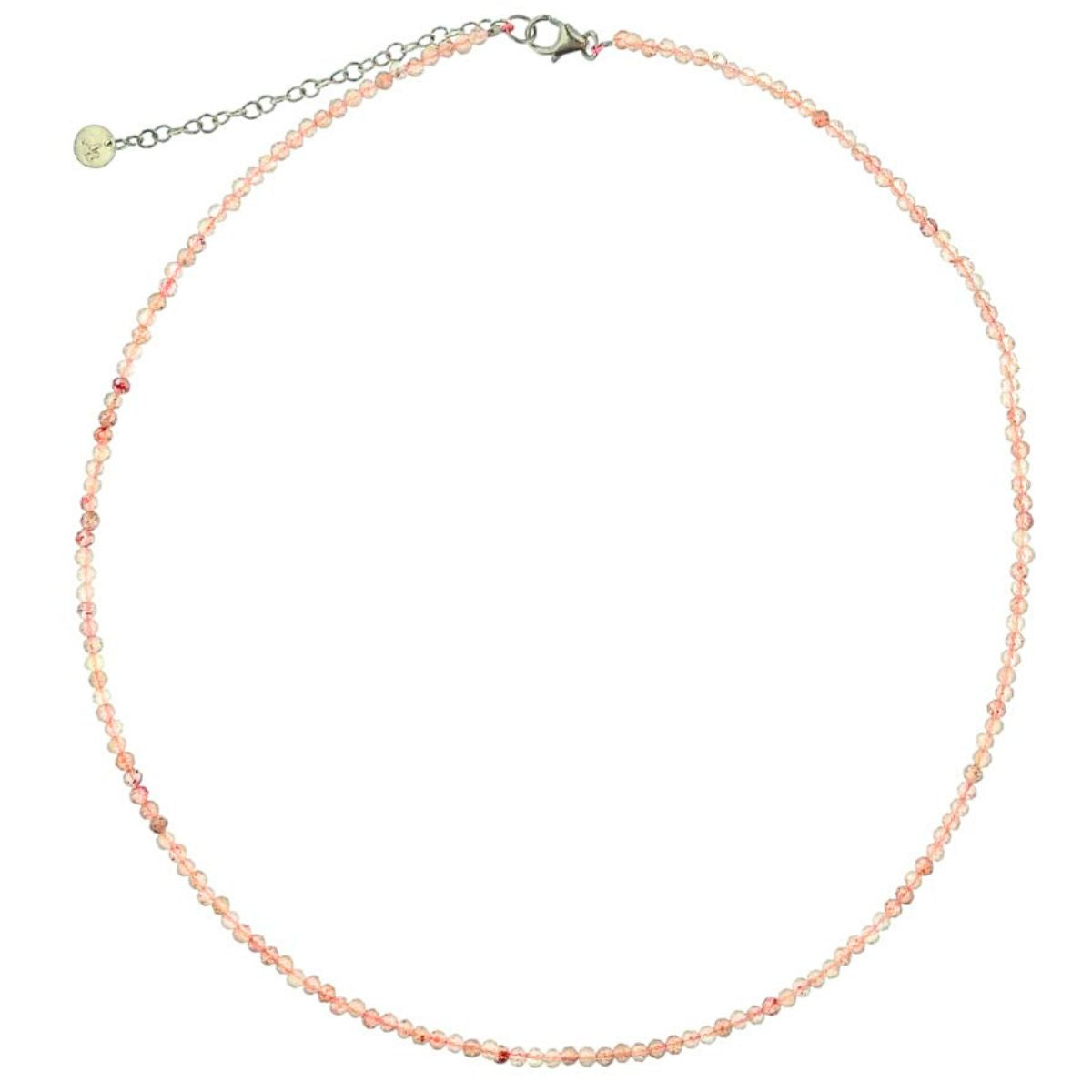 PINK TOURMALINE NECKLACE WITH SILVER CLASP