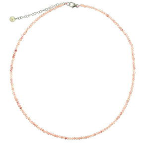 PINK TOURMALINE NECKLACE WITH SILVER CLASP