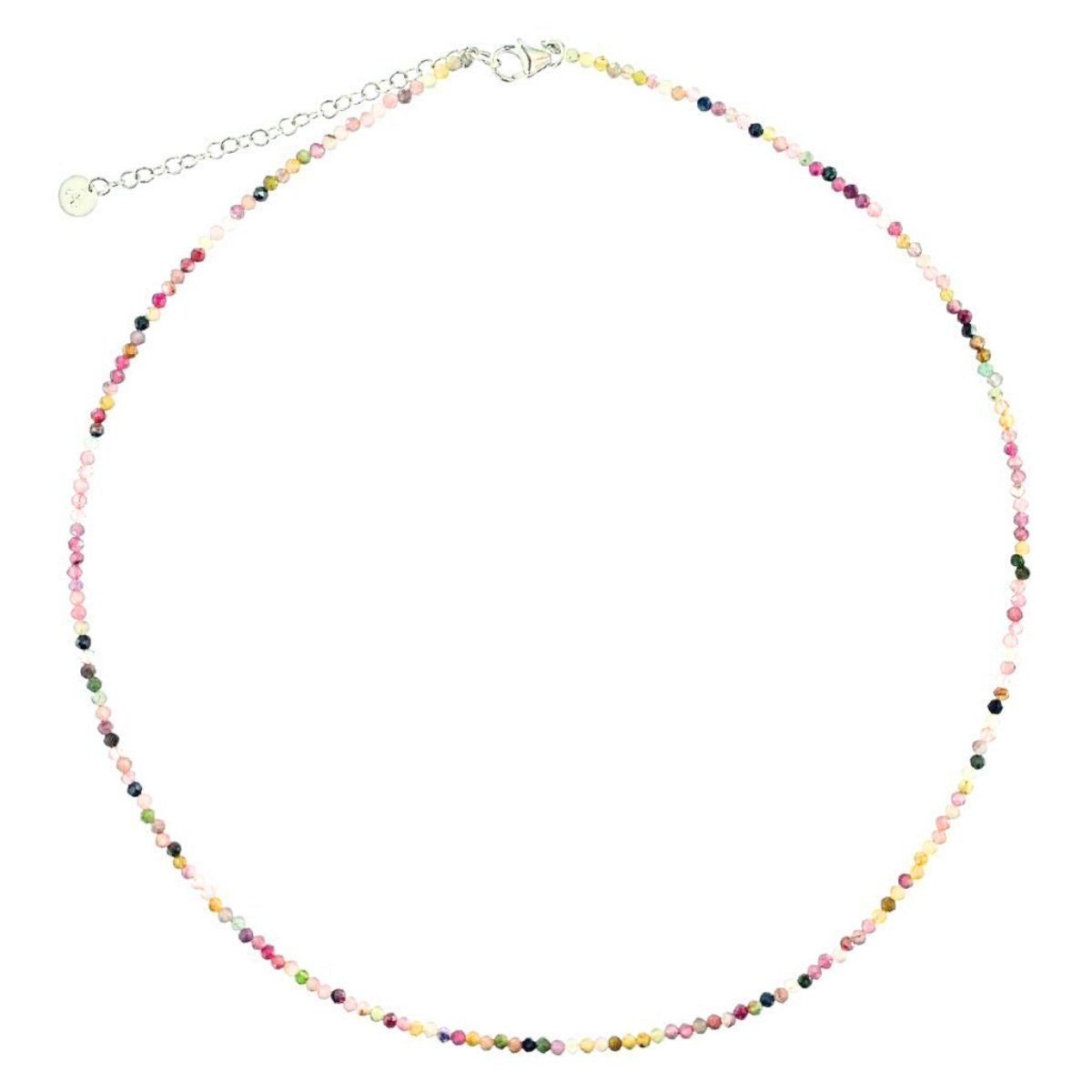 MIX TOURMALINE NECKLACE WITH SILVER CLASP