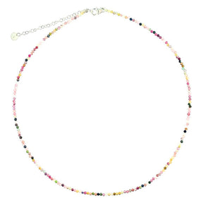 MIX TOURMALINE NECKLACE WITH SILVER CLASP