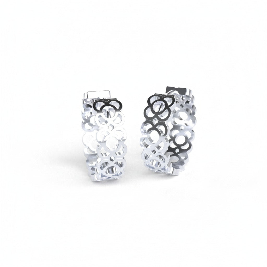 PENDIENTES AROS CALADOS FLOR  DE BARCELONA