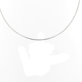 RHODIUM-PLATED SILVER OMEGA CHAIN WITH EXTENSION