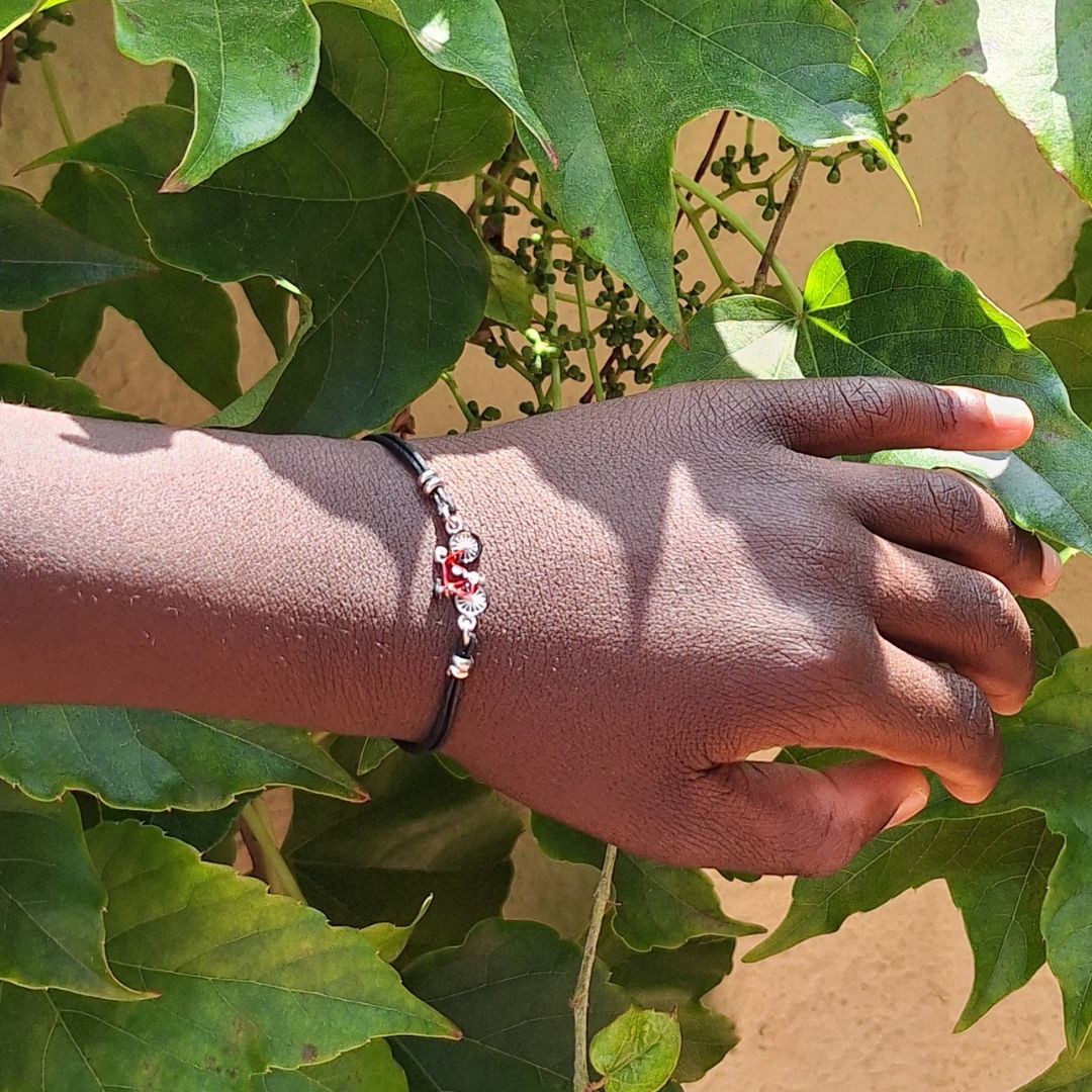 PULSERA KIDS BICI PLATA Y ESMALTE