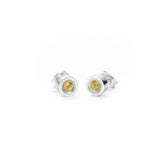 SMALL SILVER AND NATURAL CITRINE EARRINGS