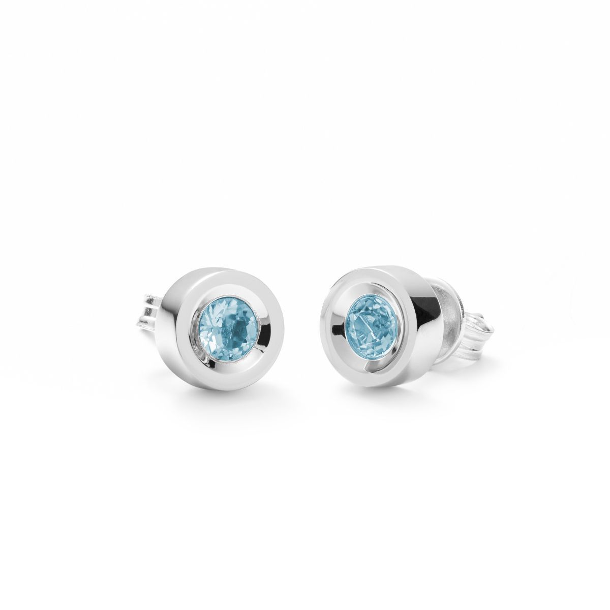 SILVER AND NATURAL BLUE TOPAZ EARRINGS