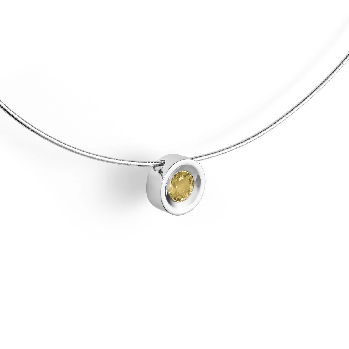 SILVER AND NATURAL CITRINE PENDANT