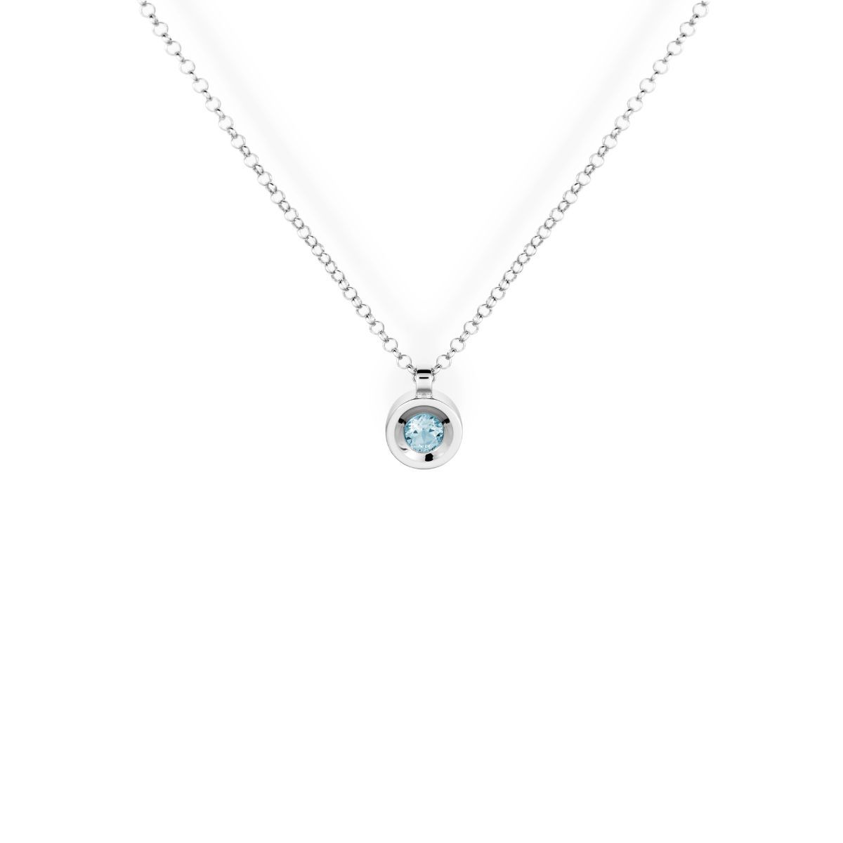 SMALL SILVER AND NATURAL BLUE TOPAZ PENDANT