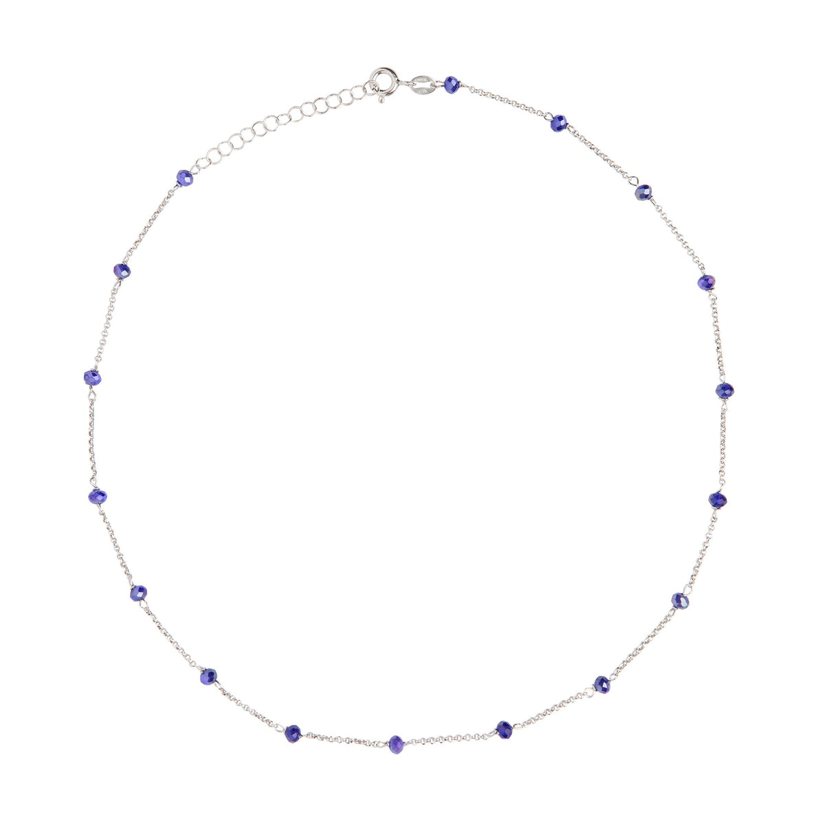 SILVER AND BLUE STONES NECKLACE
