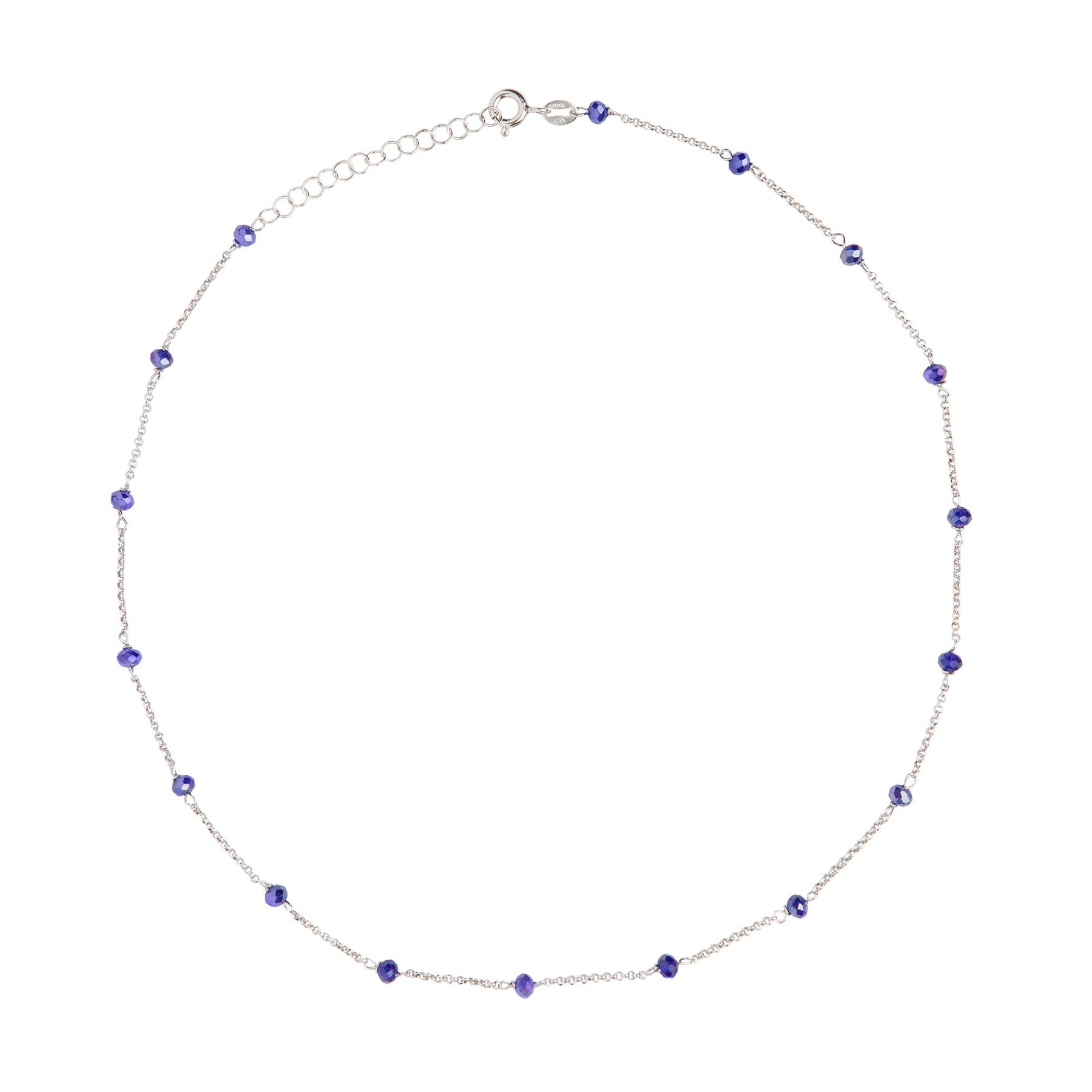 COLLIER ARGENT ET PIERRES BLEUES