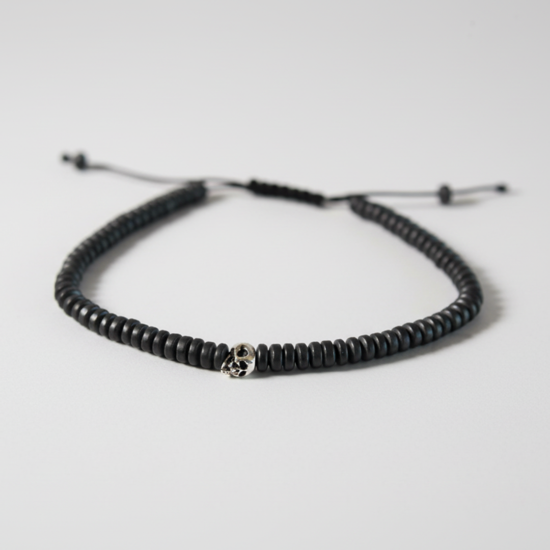 BRAÇALET HEMATITES I CALAVERA 19 CM.