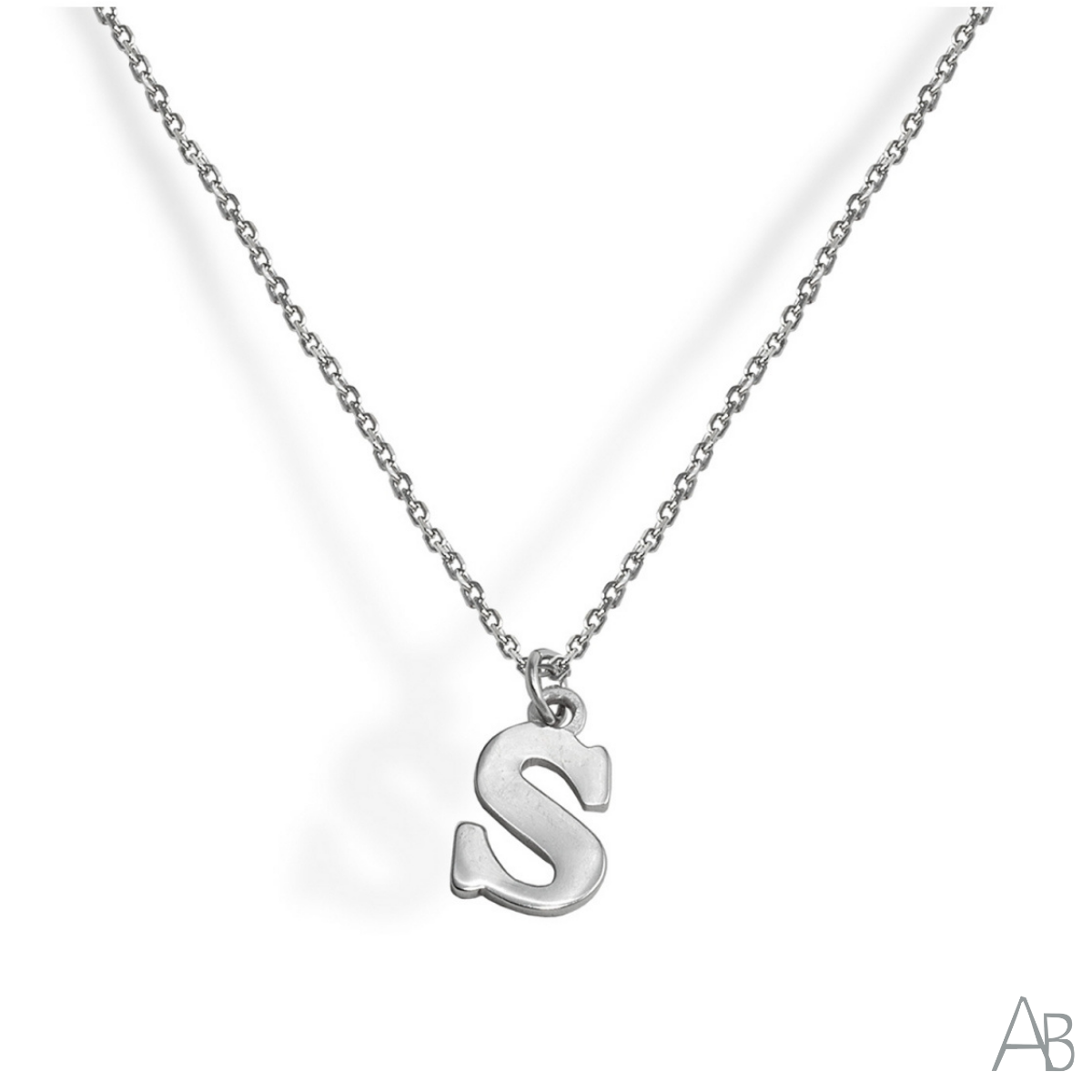 SILVER NECKLACE LETTER S