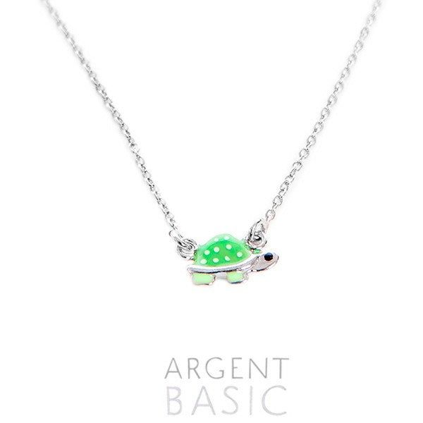 COLLAR KIDS TORTUGA PLATA Y ESMALTE