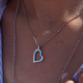 I LOVE U SMALL SILVER PENDANT